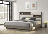 224981KE Fenwick Eastern King Bed Bookcase Headboard Grey Oak