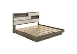 224981KE Fenwick Eastern King Bed Bookcase Headboard Grey Oak