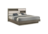 224981KE Fenwick Eastern King Bed Bookcase Headboard Grey Oak