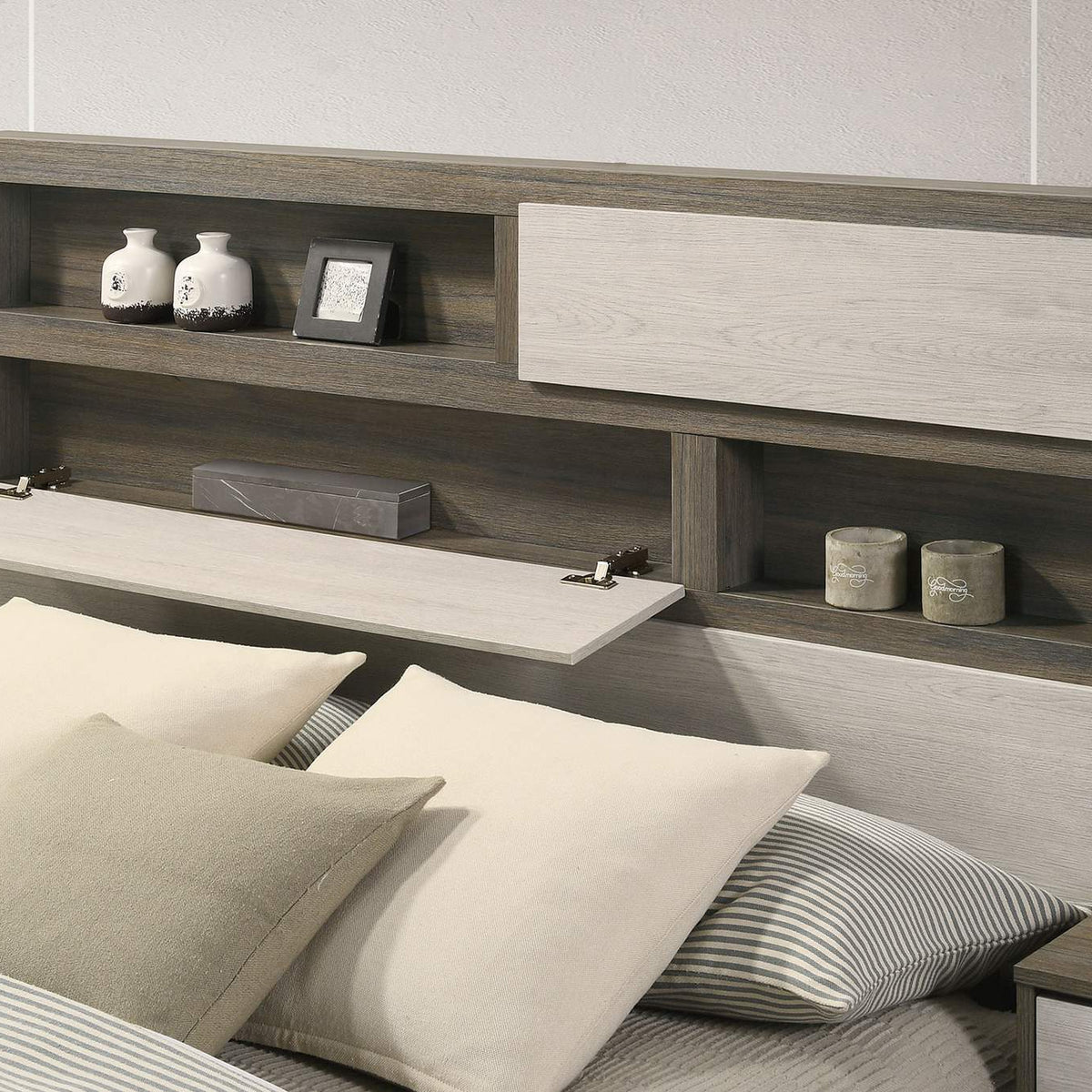 224981KW-S5 Fenwick 5-piece California King Bedroom Set Grey Oak