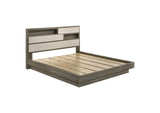 224981KW Fenwick California King Bed Bookcase Headboard Grey Oak