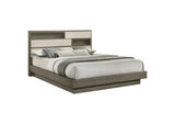 224981KW Fenwick California King Bed Bookcase Headboard Grey Oak
