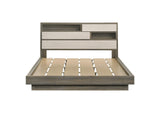 224981KW Fenwick California King Bed Bookcase Headboard Grey Oak