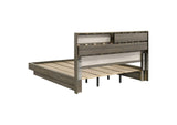 224981KW Fenwick California King Bed Bookcase Headboard Grey Oak