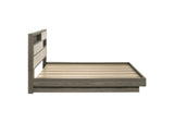 224981KW Fenwick California King Bed Bookcase Headboard Grey Oak