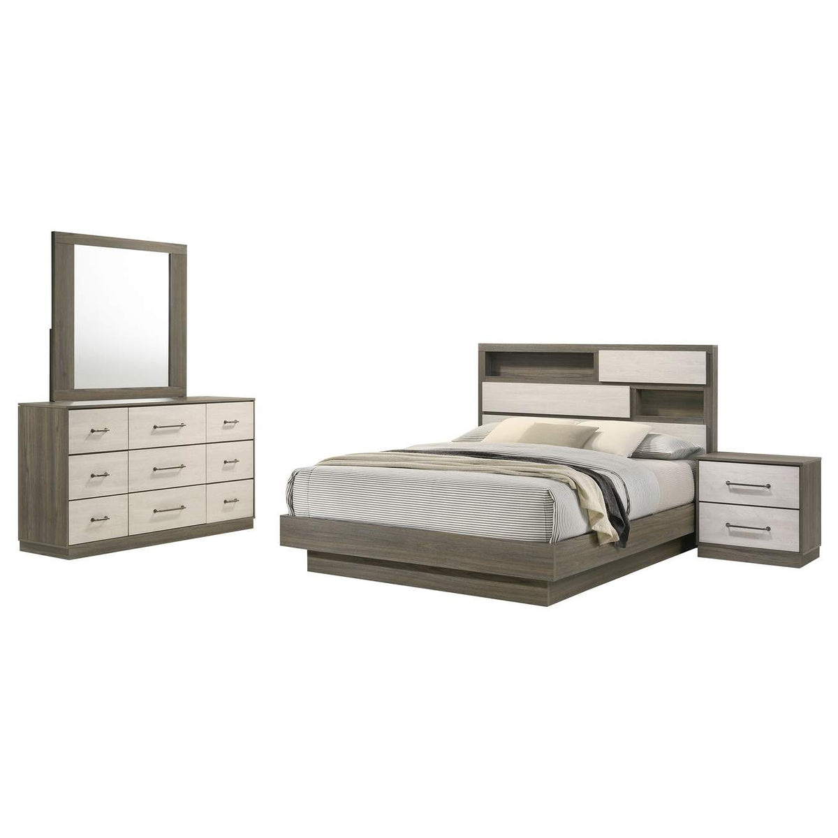 224981Q-S4 Fenwick 4-piece Queen Bedroom Set Grey Oak