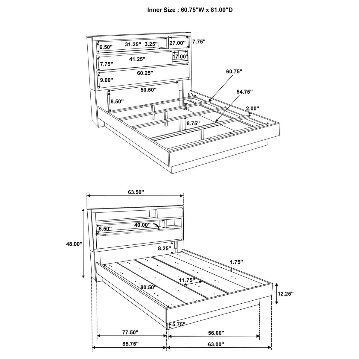 224981Q-S4 Fenwick 4-piece Queen Bedroom Set Grey Oak