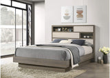 224981Q Fenwick Queen Bed Bookcase Headboard Grey Oak