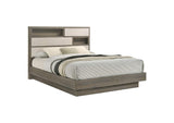 224981Q Fenwick Queen Bed Bookcase Headboard Grey Oak