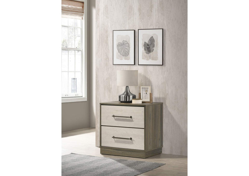224982 Fenwick 2-drawer Nightstand Bedside Table Grey Oak