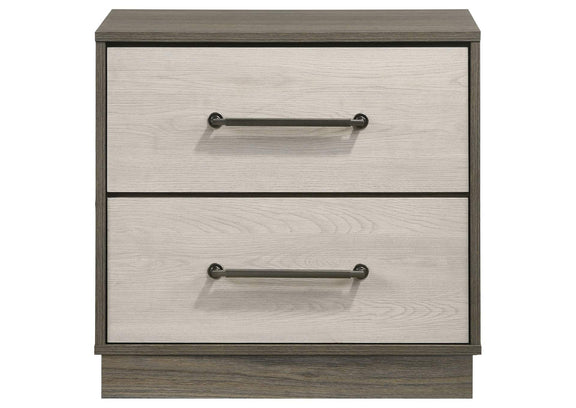 224982 Fenwick 2-drawer Nightstand Bedside Table Grey Oak