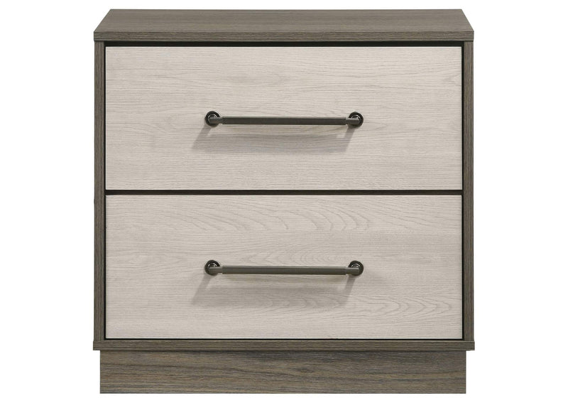 224982 Fenwick 2-drawer Nightstand Bedside Table Grey Oak