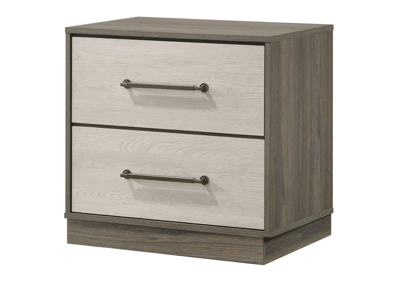 224982 Fenwick 2-drawer Nightstand Bedside Table Grey Oak