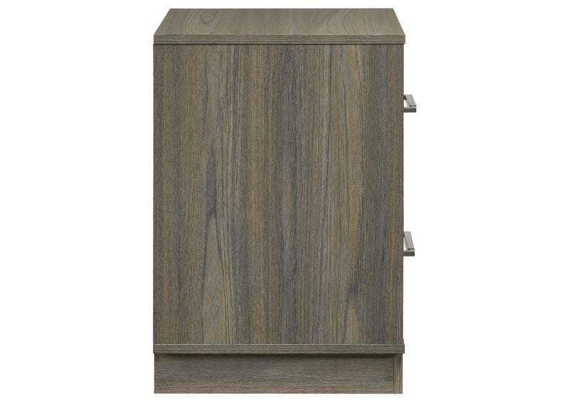 224982 Fenwick 2-drawer Nightstand Bedside Table Grey Oak