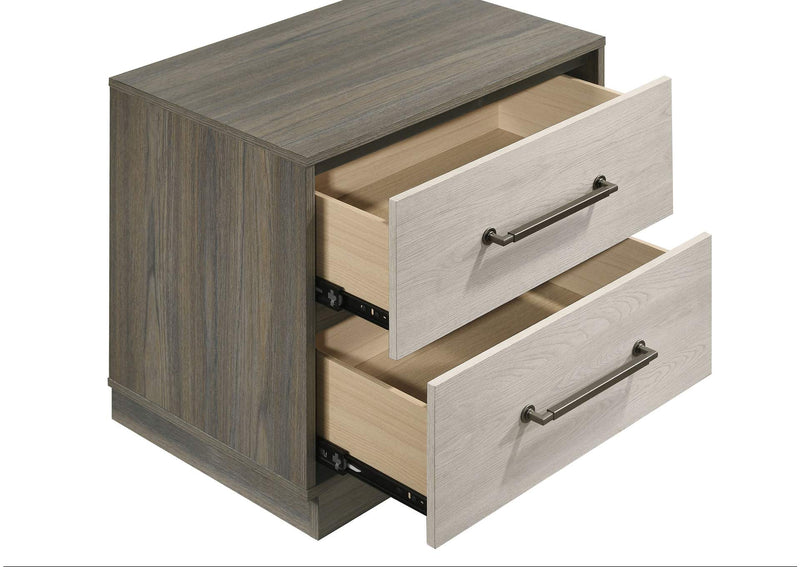 224982 Fenwick 2-drawer Nightstand Bedside Table Grey Oak