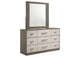 224983M Fenwick 9-drawer Dresser with Mirror Grey Oak