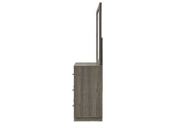 224983M Fenwick 9-drawer Dresser with Mirror Grey Oak