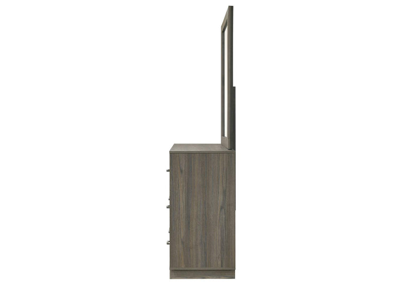 224983M Fenwick 9-drawer Dresser with Mirror Grey Oak