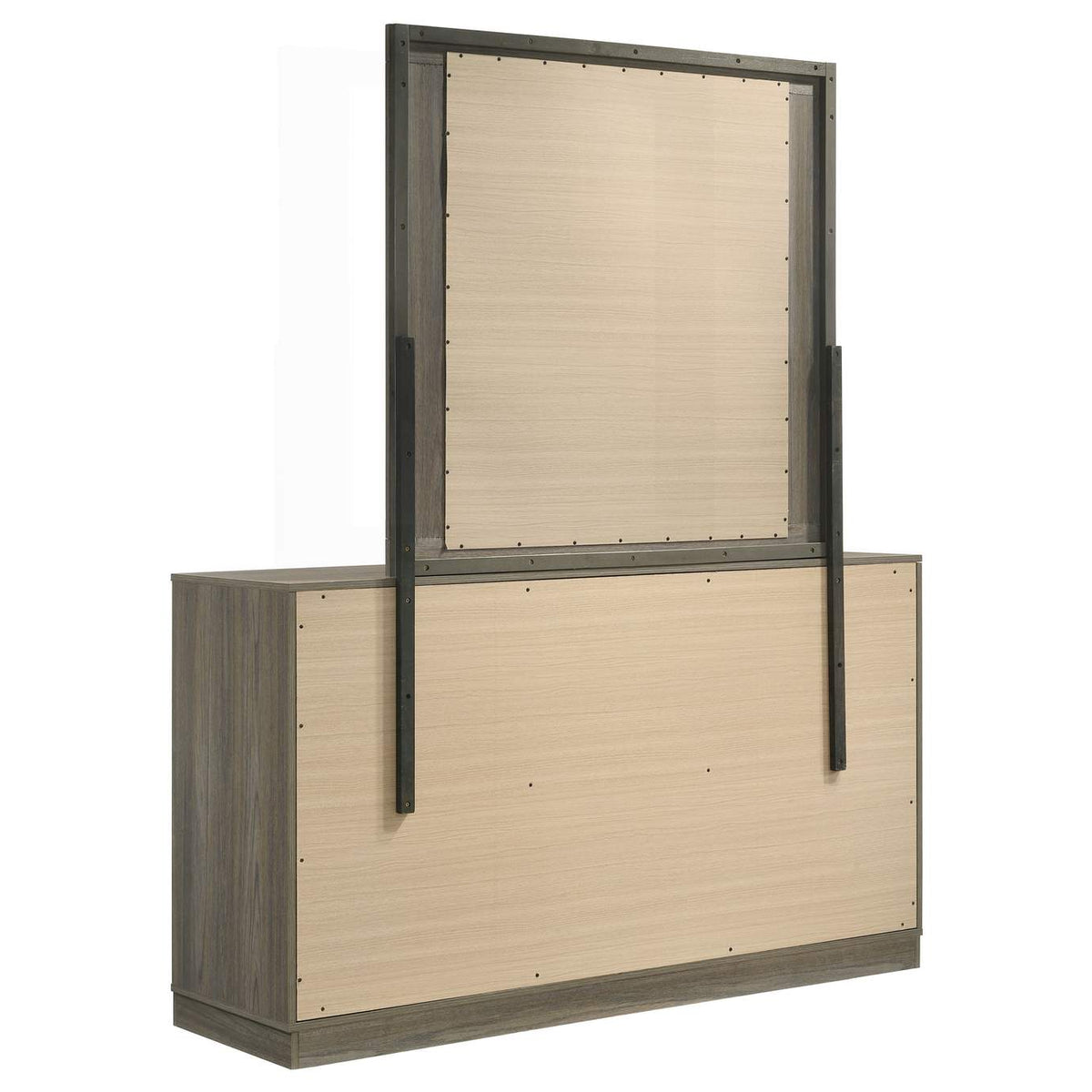 224983M Fenwick 9-drawer Dresser with Mirror Grey Oak