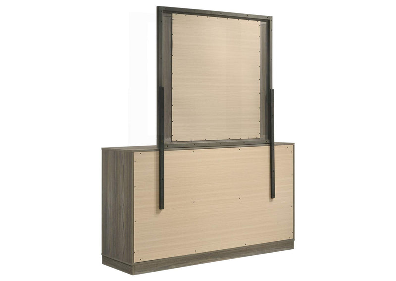 224983M Fenwick 9-drawer Dresser with Mirror Grey Oak