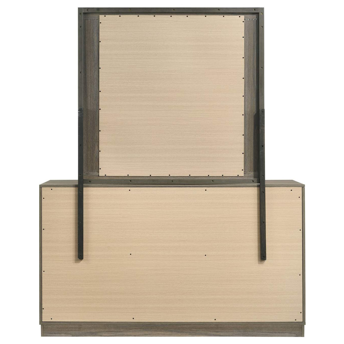 224983M Fenwick 9-drawer Dresser with Mirror Grey Oak