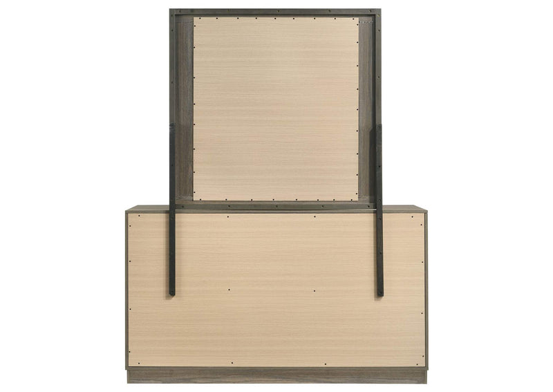 224983M Fenwick 9-drawer Dresser with Mirror Grey Oak