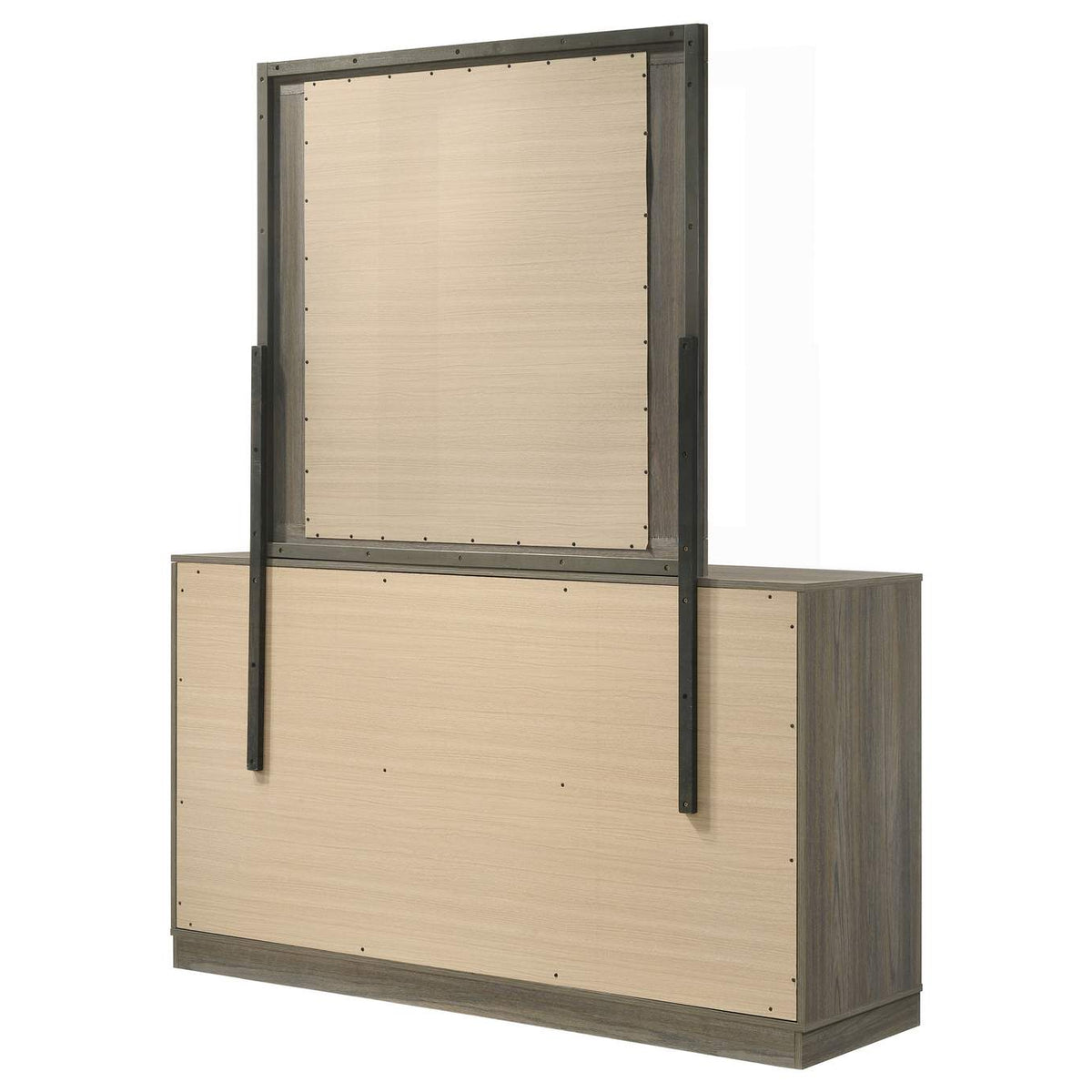 224983M Fenwick 9-drawer Dresser with Mirror Grey Oak
