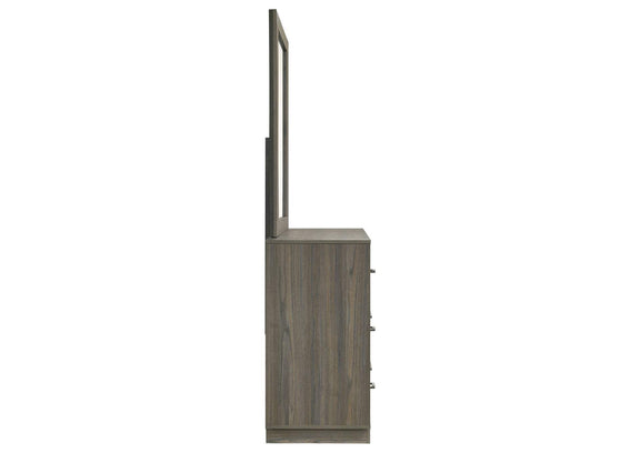 224983M Fenwick 9-drawer Dresser with Mirror Grey Oak
