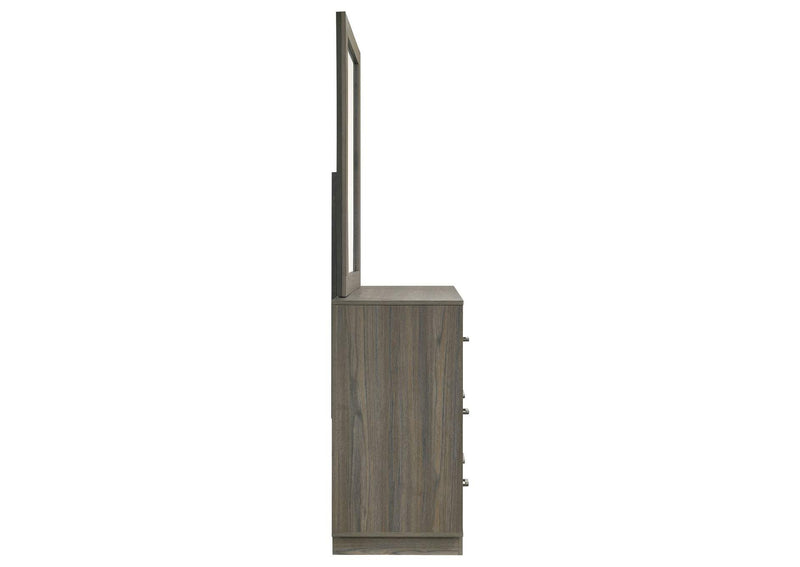 224983M Fenwick 9-drawer Dresser with Mirror Grey Oak
