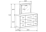 224983M Fenwick 9-drawer Dresser with Mirror Grey Oak