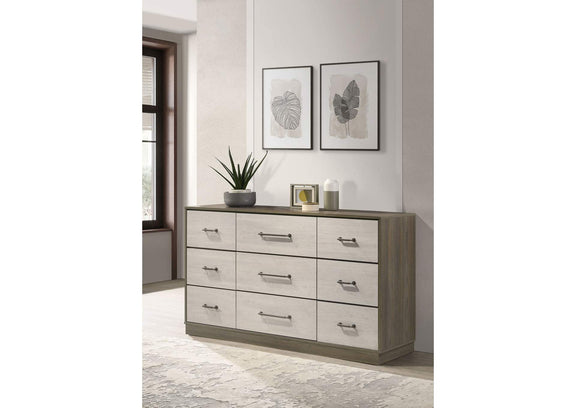 224983 Fenwick 9-drawer Dresser Grey Oak