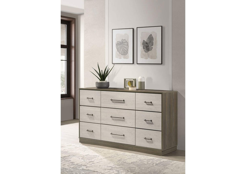 224983 Fenwick 9-drawer Dresser Grey Oak