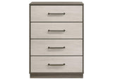 224985 Fenwick 4-drawer Chest of Drawers Grey Oak