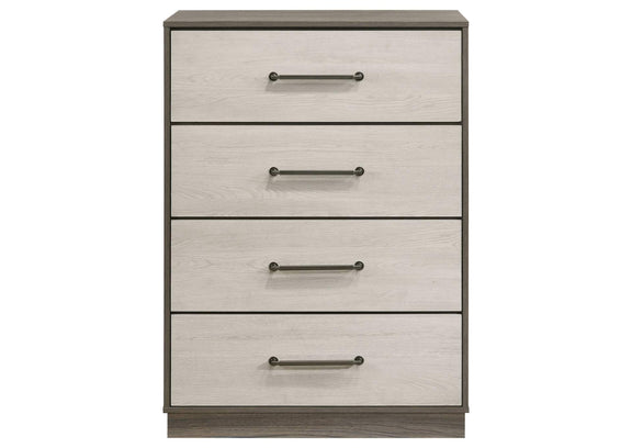 224985 Fenwick 4-drawer Chest of Drawers Grey Oak