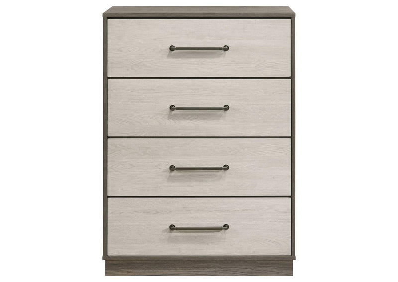 224985 Fenwick 4-drawer Chest of Drawers Grey Oak