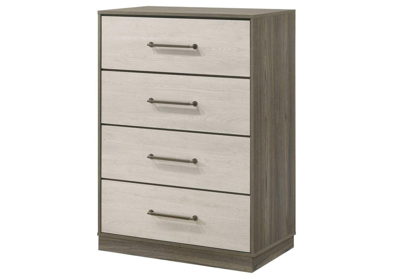 224985 Fenwick 4-drawer Chest of Drawers Grey Oak