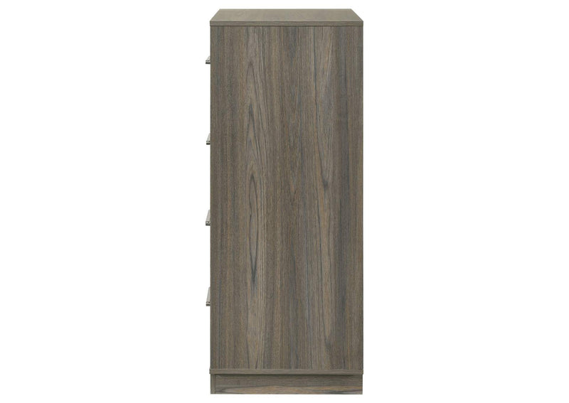 224985 Fenwick 4-drawer Chest of Drawers Grey Oak