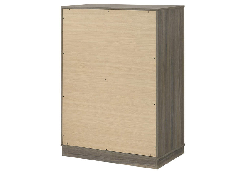 224985 Fenwick 4-drawer Chest of Drawers Grey Oak