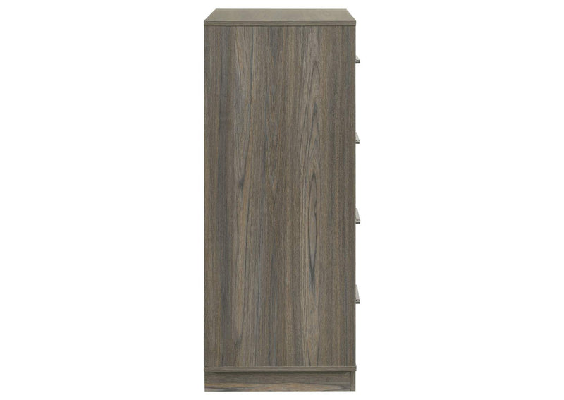 224985 Fenwick 4-drawer Chest of Drawers Grey Oak