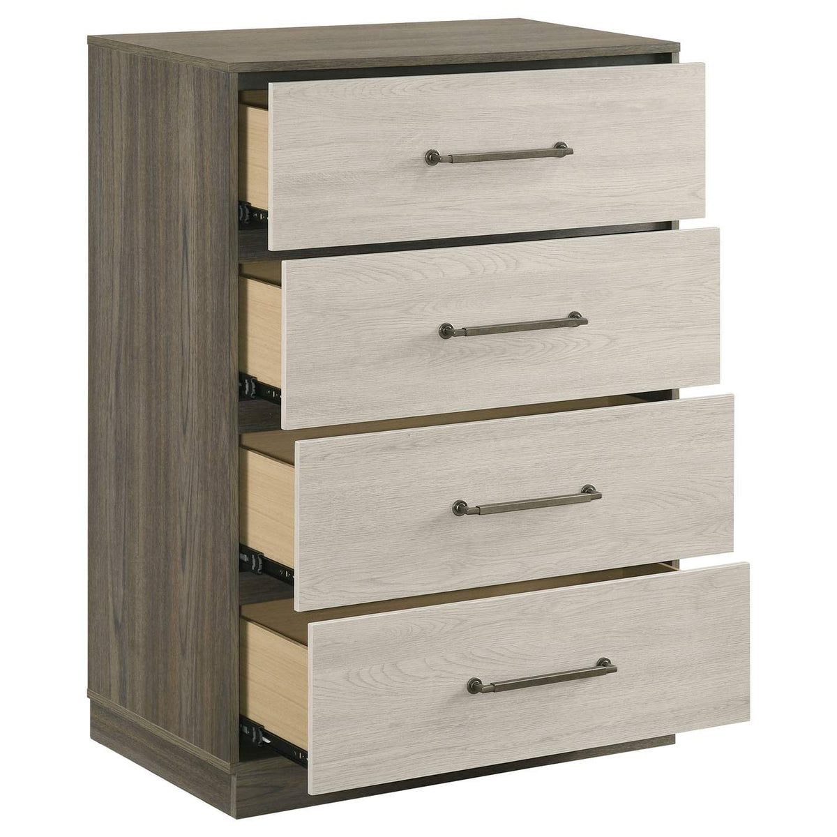 224985 Fenwick 4-drawer Chest of Drawers Grey Oak