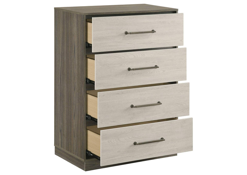 224985 Fenwick 4-drawer Chest of Drawers Grey Oak