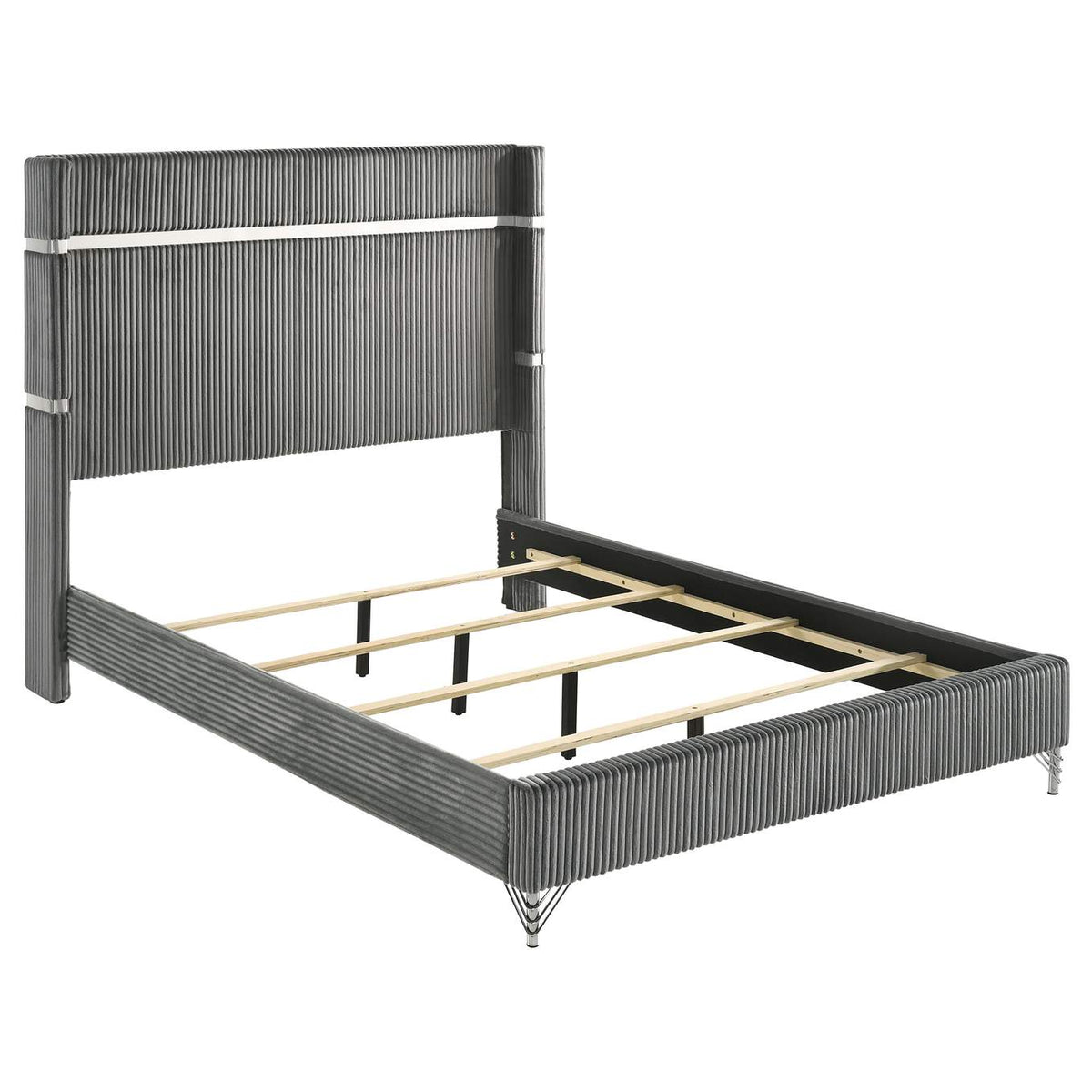 224991KE-S4 Lucia 4-piece Eastern King Bedroom Set Grey and Black