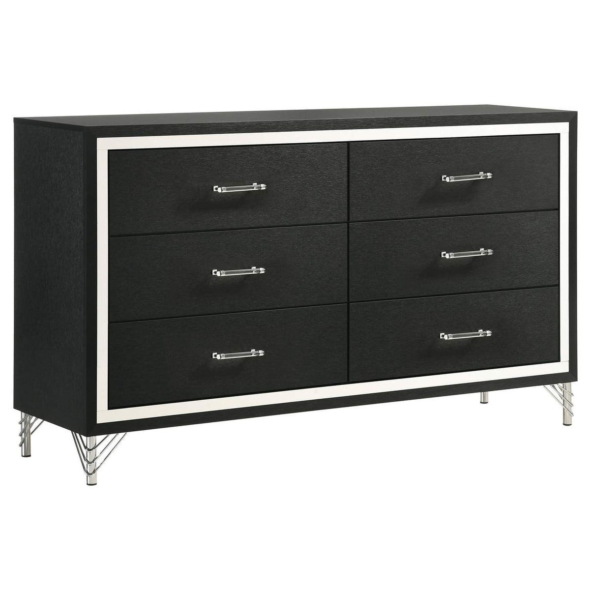 224991KE-S4 Lucia 4-piece Eastern King Bedroom Set Grey and Black