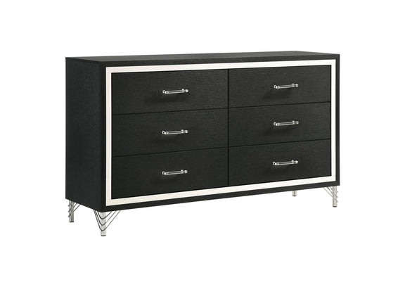 224991KE-S4 Lucia 4-piece Eastern King Bedroom Set Grey and Black