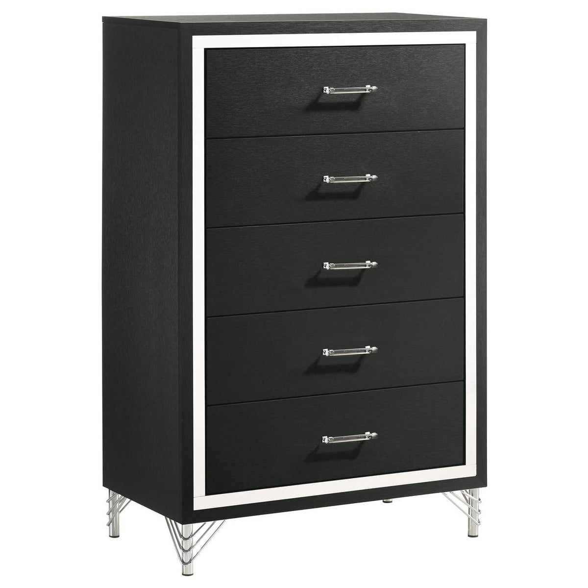 224991KE-S5 Lucia 5-piece Eastern King Bedroom Set Grey and Black