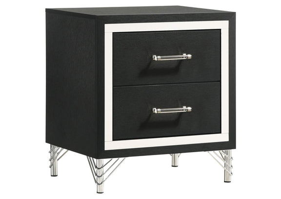 224991Q-S4 Lucia 4-piece Queen Bedroom Set Grey and Black