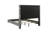 224991Q Lucia 61-inch Upholstered Queen Wingback Bed Grey