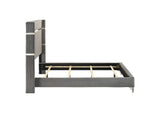 224991Q Lucia 61-inch Upholstered Queen Wingback Bed Grey