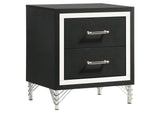 224992 Lucia 2-drawer Nightstand Bedside Table Black