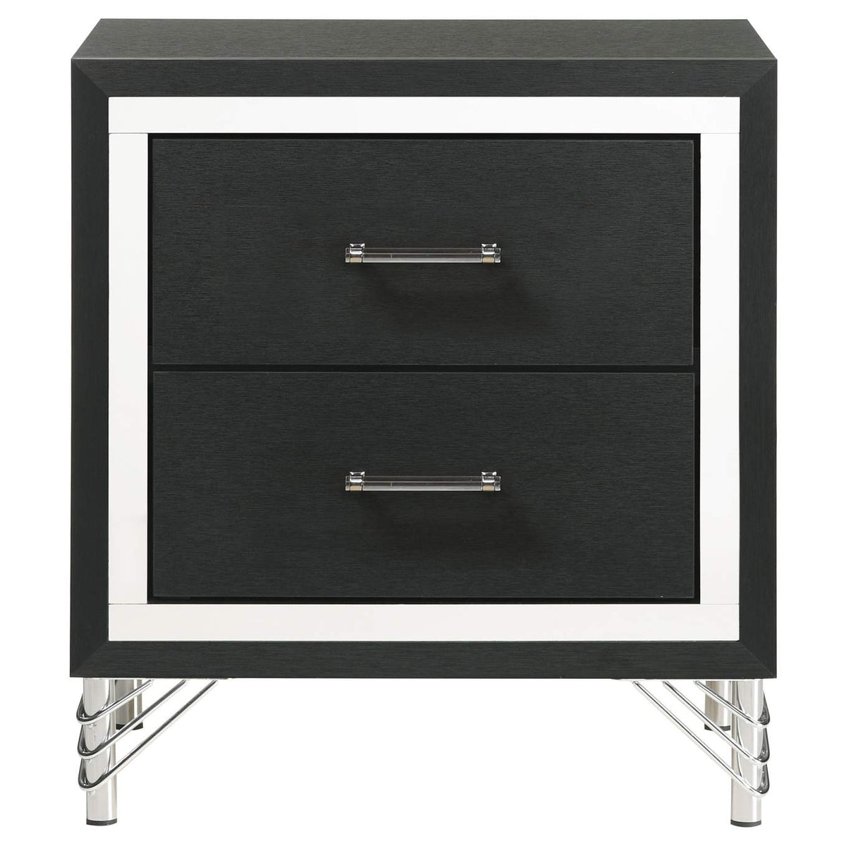 224992 Lucia 2-drawer Nightstand Bedside Table Black